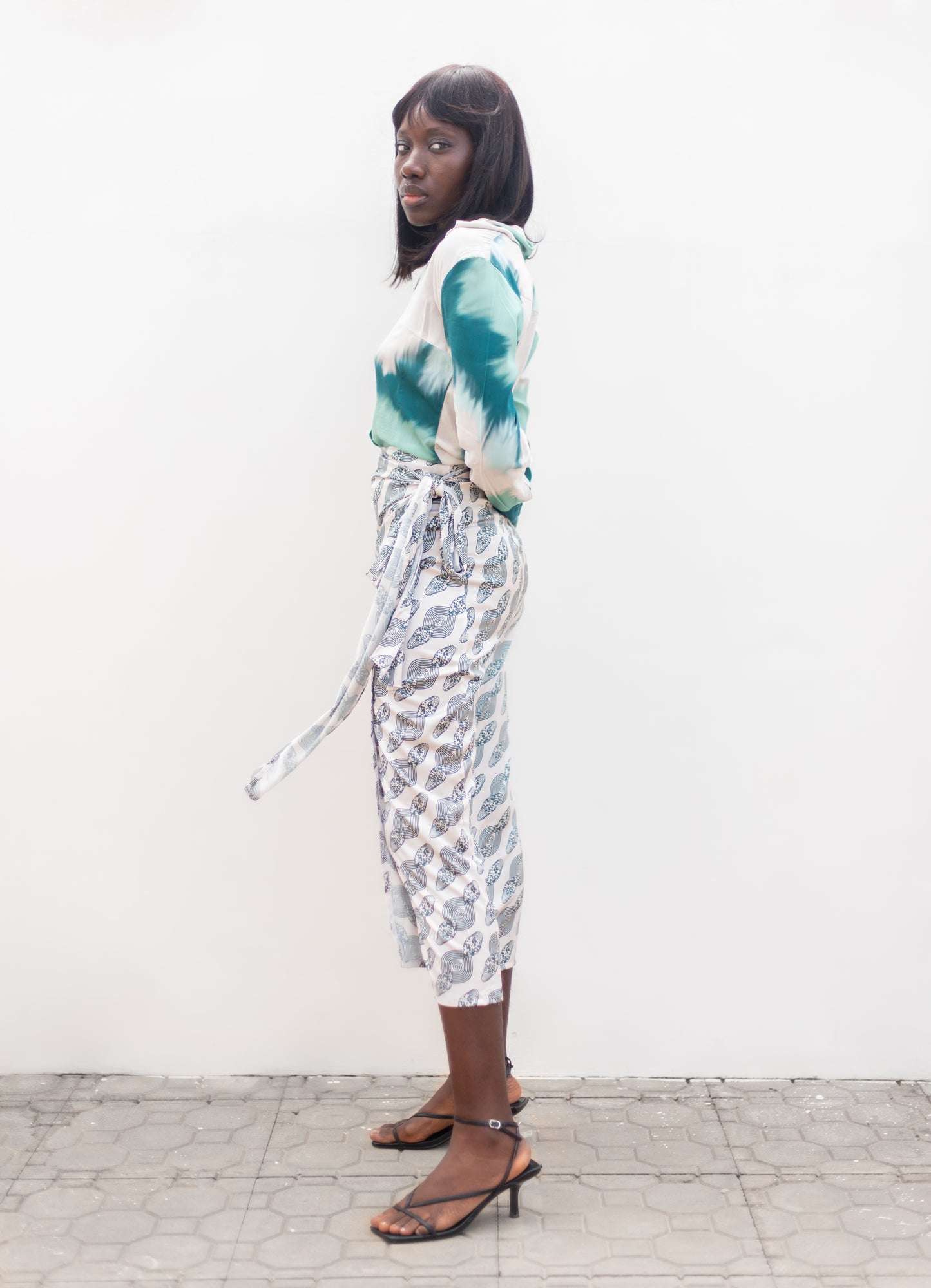NINA SARONG SKIRT - SIMPLE SEA SALT & GREEN