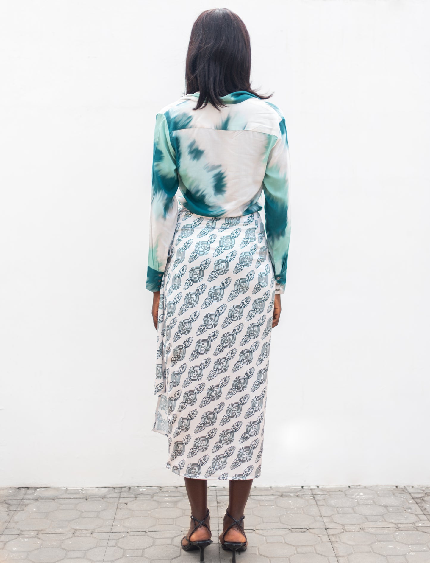 NINA SARONG SKIRT - SIMPLE SEA SALT & GREEN