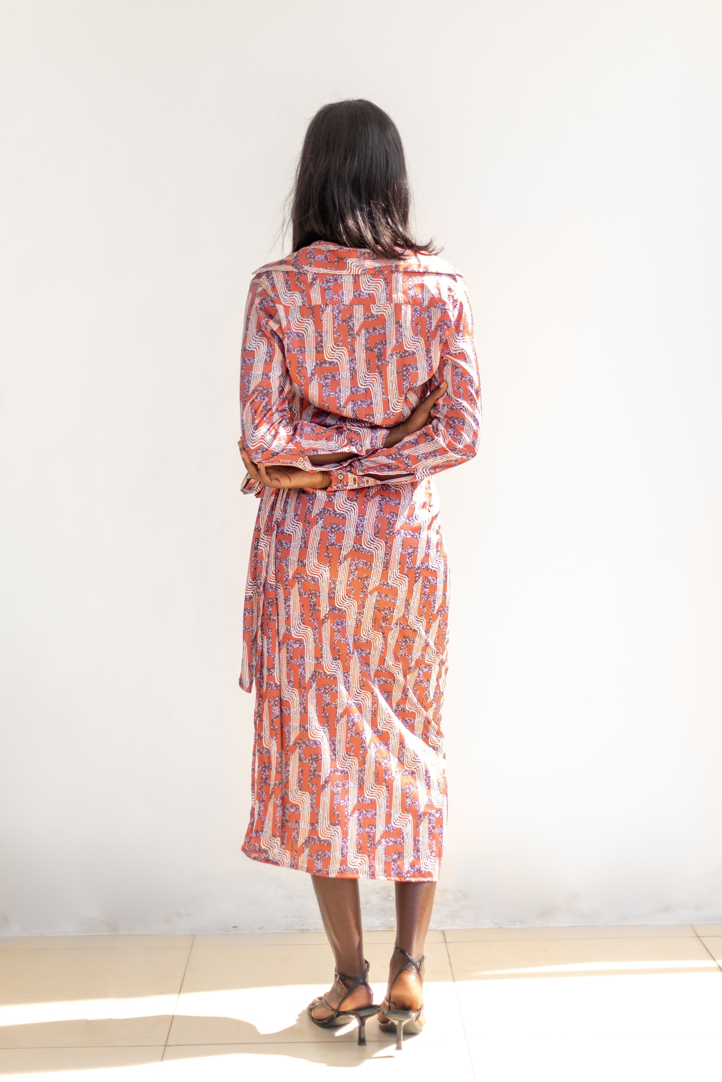 NINA SARONG SKIRT - LINEAR BROWN