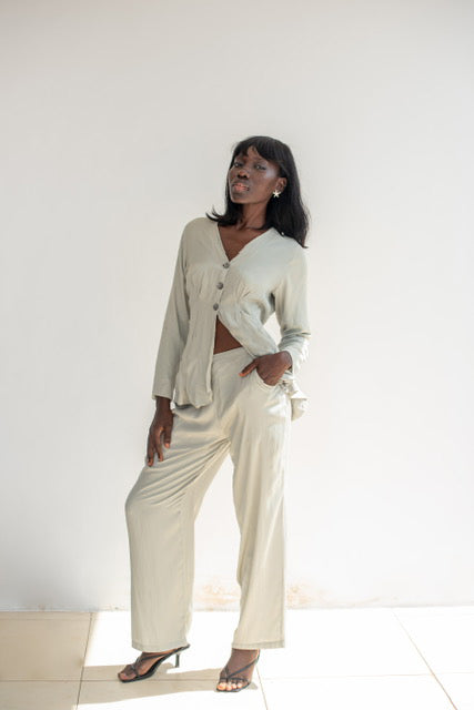 DIANA WIDE LEG PANTS - MINT WHISPER